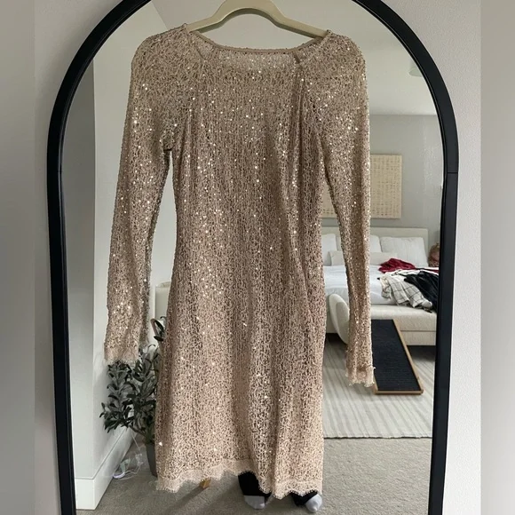 halston heritage dress gold Misha Gown In Metallic Jersey main image 1